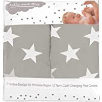 Lilly and Ben® Funda cambiador bebe algodon rizo - 2 fundas para colchoneta cambiador-es bañera-s - 3 tamaños